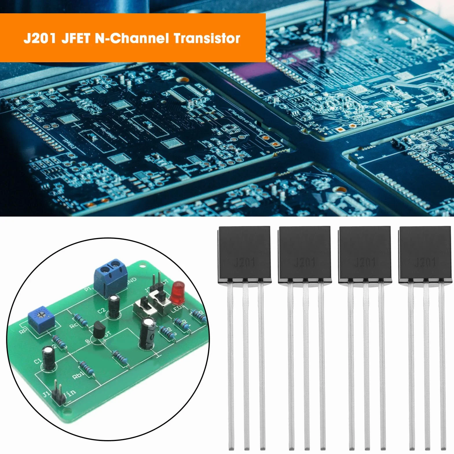 The Lord of the Tools 10 szt. J201 50mA 40V JFET N-Channel Tranzystor TO-92 do obwodów wzmacniających audio o wysokiej impedancji wejściowej