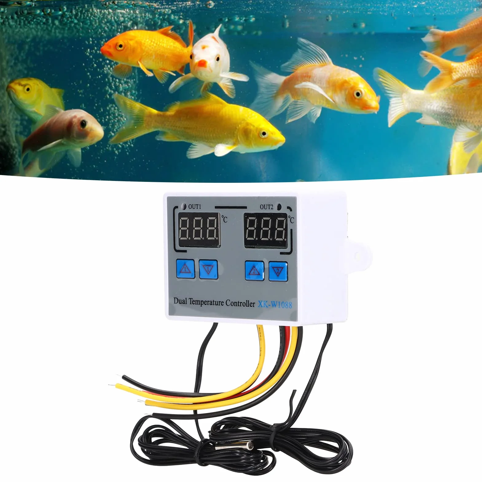 Regulator temperatury i wilgotności 12V podwójny wyświetlacz cyfrowy termostat czujnik 10K