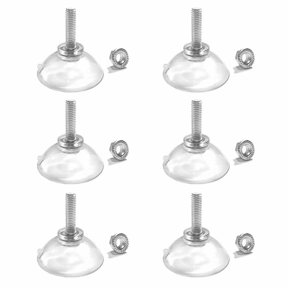 Przyssawka z nakrętką PCW M6 długa śruba 4,4 cm 6 szt. Lock NUT