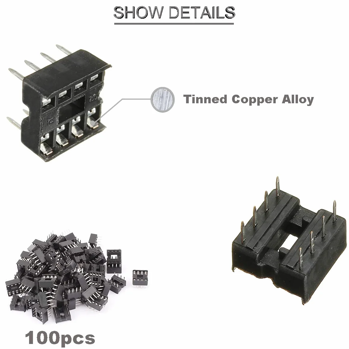 Cokół 8-biegunowy DIP-IC 2,54 mm adapter gniazda IC z trzpieniem cynowym do eksperymentów elektronicznych