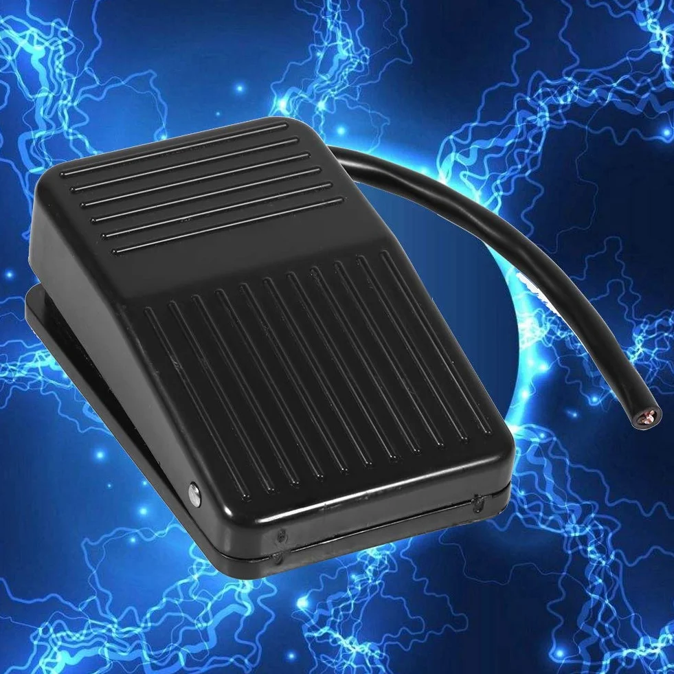 Ausla Elektryczny Przełącznik Pedału, 220V 10A, Czarny, Plastikowy, Antypoślizgowy, z Kablem 10cm