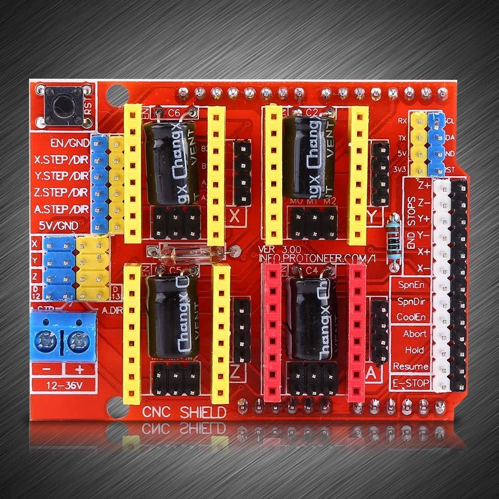 Płytka rozszerzająca tarcza CNC + 4 szt.A4988 radiator sterownik silnika krokowego z radiatorami do grawerowania drukarki 3D opakowanie wielokrotnego użytku socialme-eu