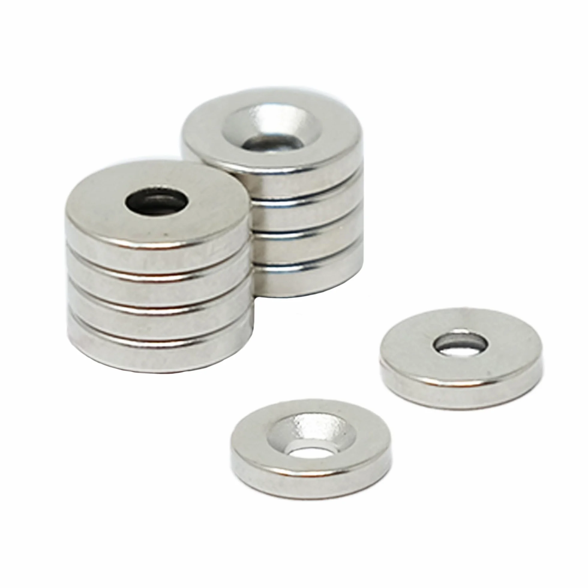 Magnes neodymowy do sztuki, rzemiosła, mocowania mebli, majsterkowania, hobby i nauki, średnica 10 mm x 2 mm grubości x 3 mm c/zlewozmywak - 1,2 kg - północ - 10 sztuk