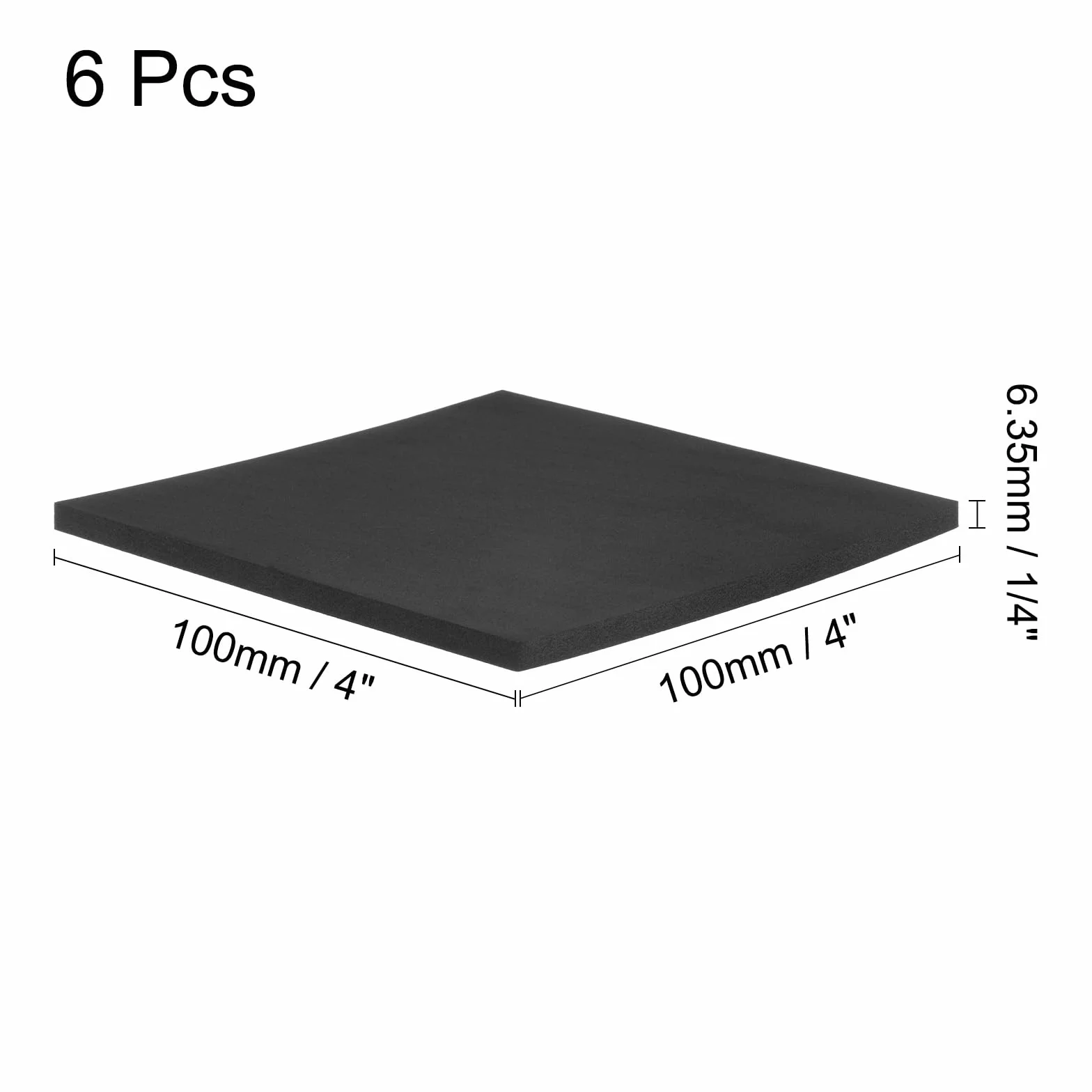 QUARKZMAN 6 arkuszy pianki samoprzylepnej o grubości 1/4 cala x 10 cm długości, kwadratowe, samoprzylepne, antypoślizgowe, podkładki antywibracyjne