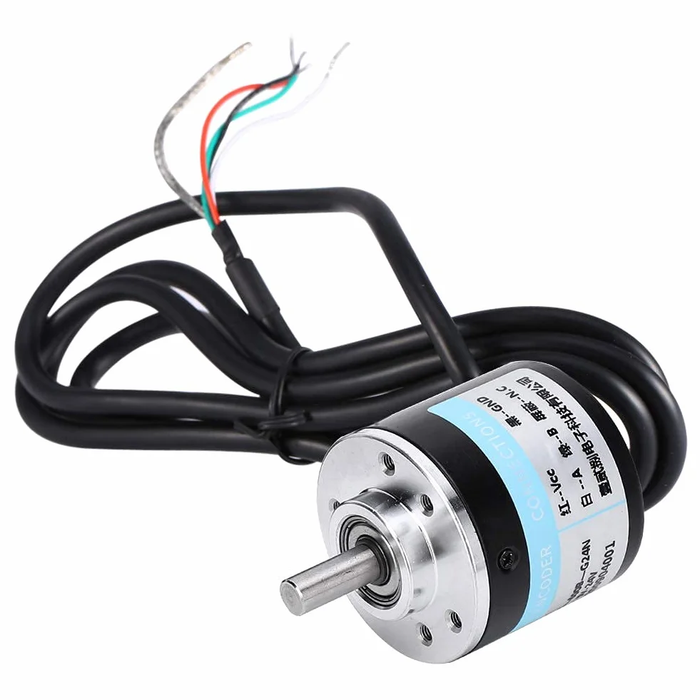 Enkoder Obrotowy 600P/R, Fotoelektryczny Enkoder Obrotowy 6mm 5V 24V AB 2-fazowe Enkodery Wału