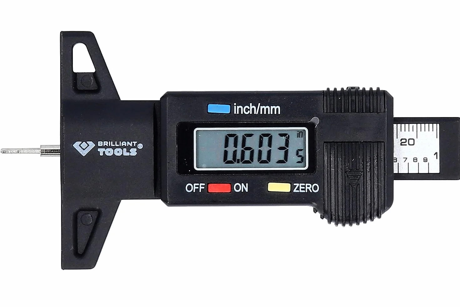 BRILLIANT TOOLS BT114903 Cyfrowa suwmiarka z głębokościomierzem 0-25 mm