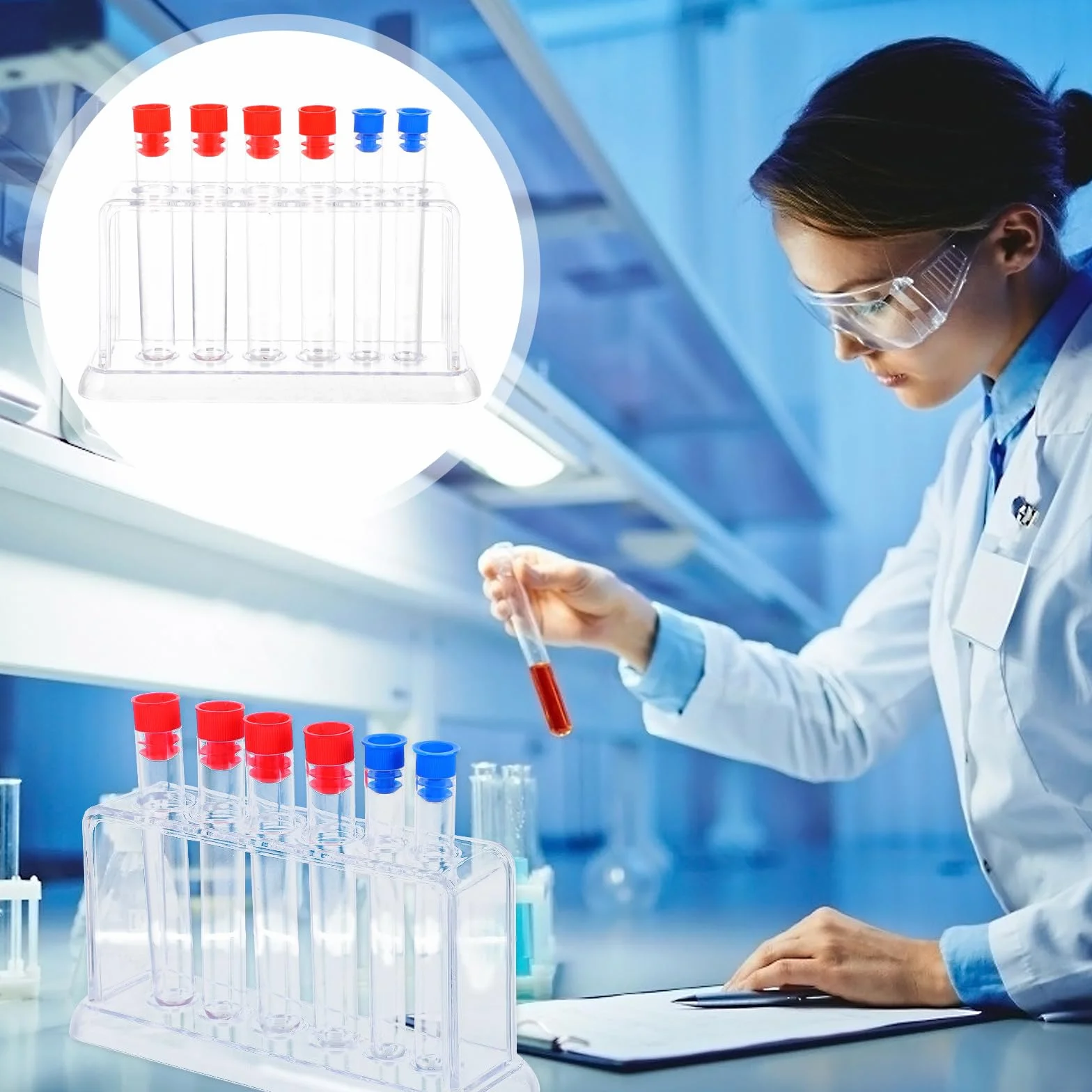Przezroczysty Stojak Do Probówek Laboratoryjny z Uchwytem Organizer