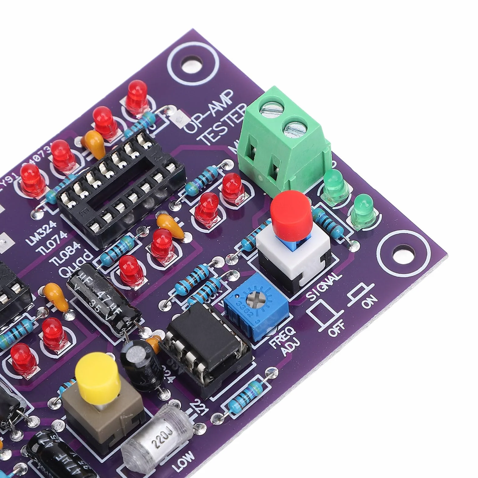 Moduł Testowy dla Wzmacniacza Operacyjnego - Wzmacniacz Operacyjny Test Tester OP Amp dla Pojedynczego i Podwójnego Testera T2 DC12V
