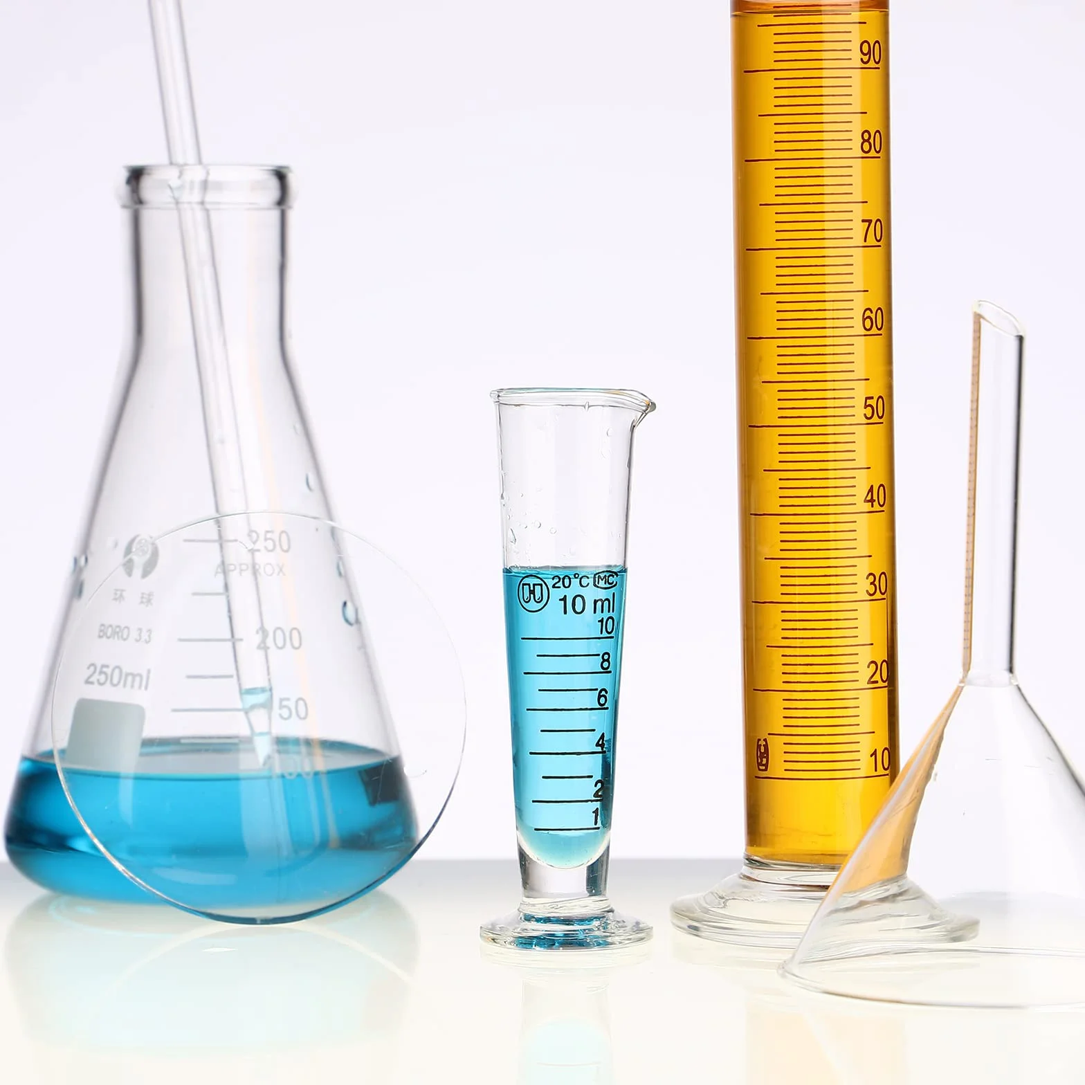 iplusmile Miarka 10 ml szklana miarka do laboratoryjnego kubka stożkowego płynu pomiarowego z dzióbkiem z szeroką szyjką ze szkła z miarką metryczną