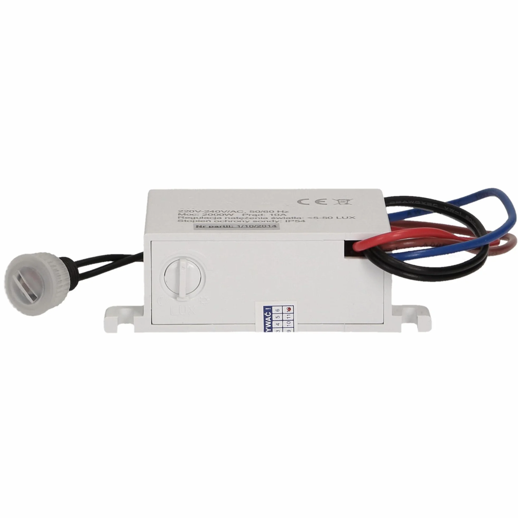 Czujnik Zmierzchowy zz zewnętrzną sondą IP54 mini, 2000W