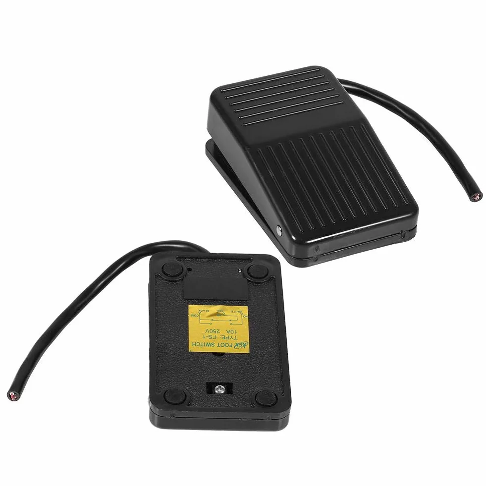 Ausla Elektryczny Przełącznik Pedału, 220V 10A, Czarny, Plastikowy, Antypoślizgowy, z Kablem 10cm