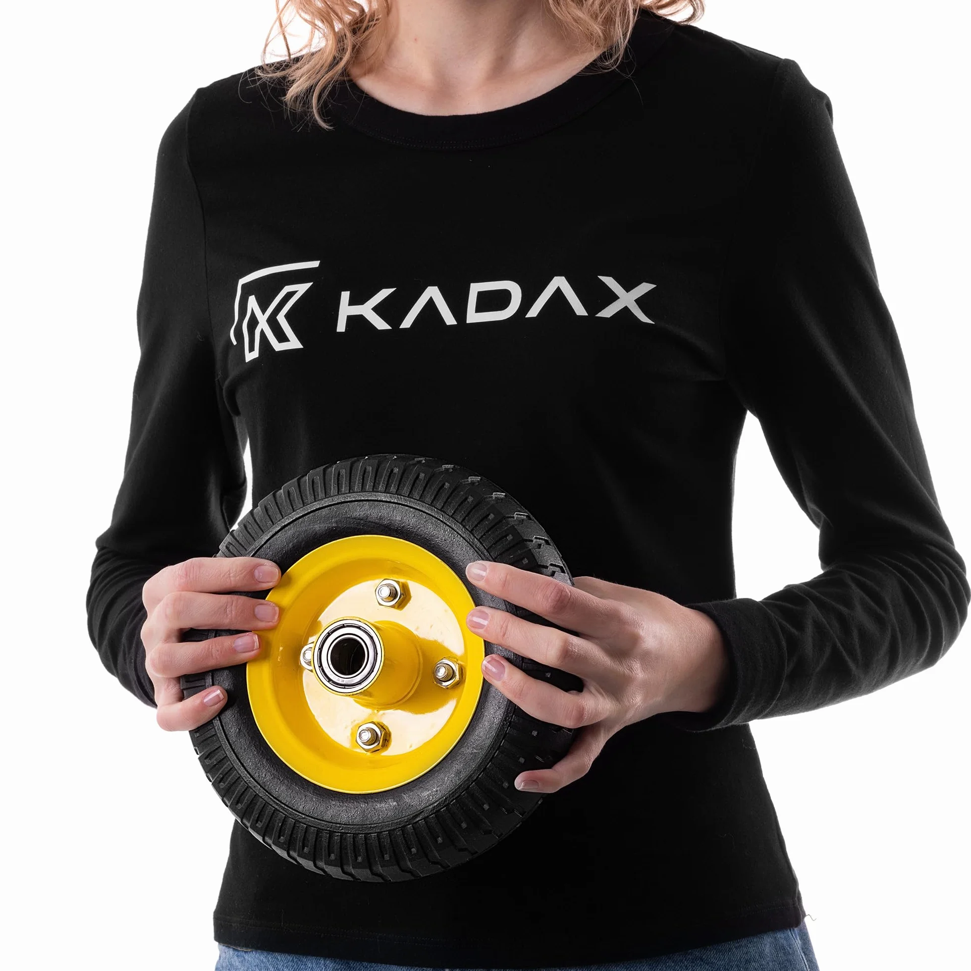 KADAX Koło zapasowe do wózka transportowego 200 x 55 mm, 1 sztuka, odporne na przebicia, 2.50-4, do taczki, wózka transportowego i wózka ogrodowego, koło do taczki z otworem osi 17 mm