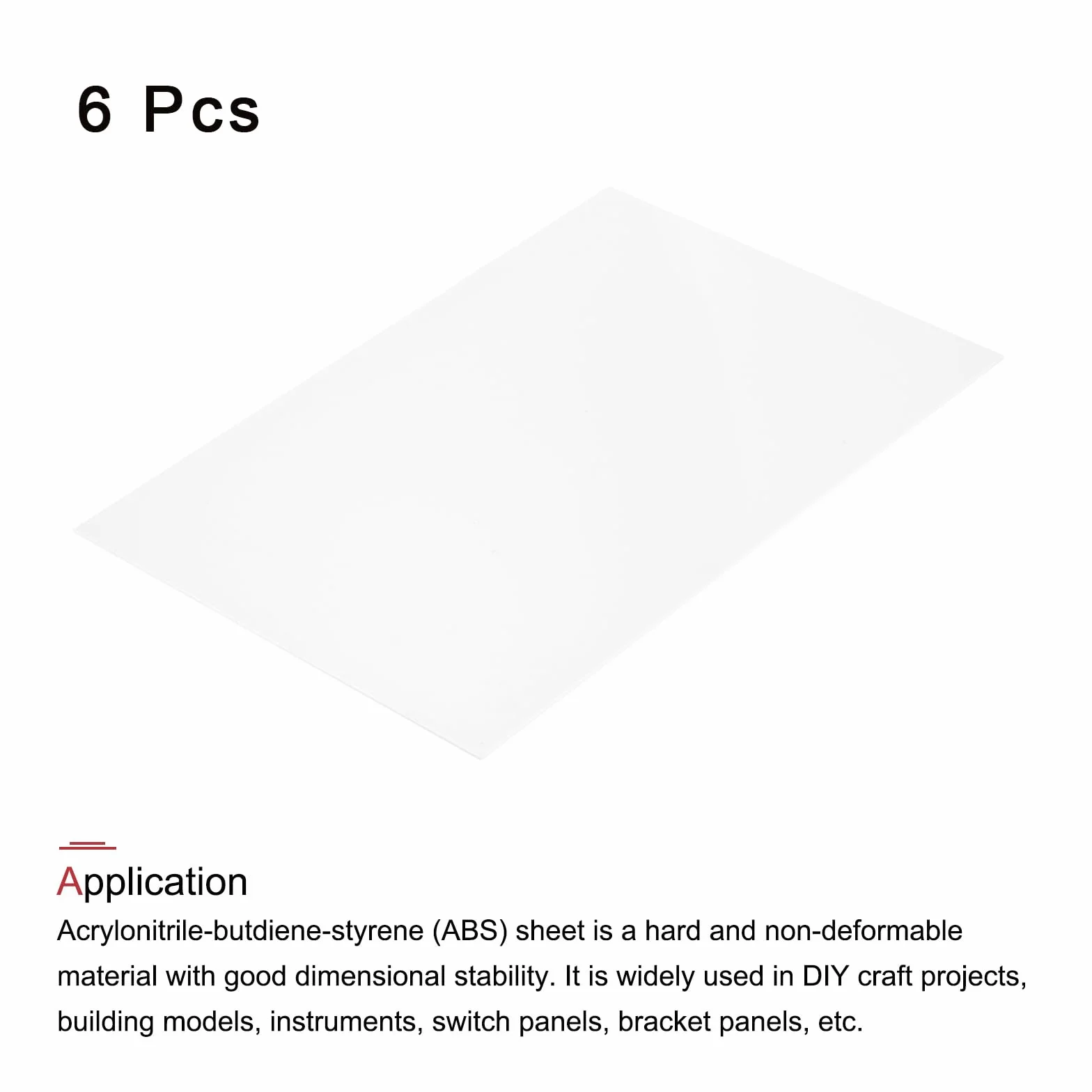 QUARKZMAN Płyty ABS 30x20 cm 0,5 mm 6 sztuk Biały