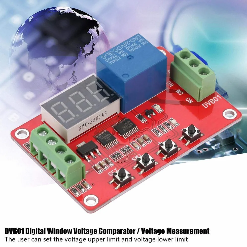 DVB01 Cyfrowy komparator napięcia 12V/24V ochrona przed zbyt niskim napięciem