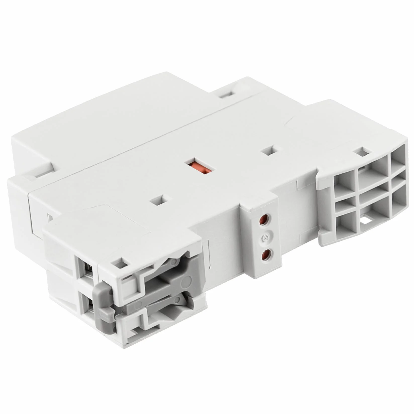 Heschen Domowy stycznik AC, CT1-25, 2-biegunowy, dwa normalnie otwarte, napięcie cewki AC 220 V/230 V, mocowanie szynowe DIN 35 mm