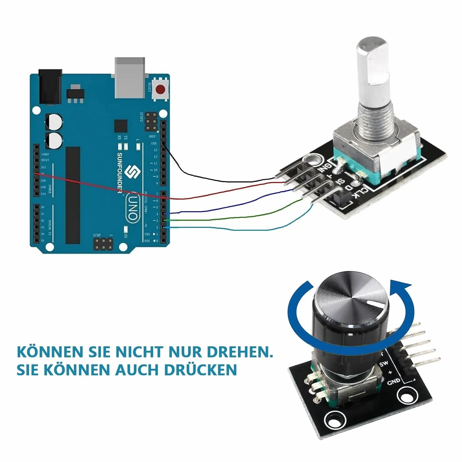 KY-040 Rotary Encoder moduł 360-stopniowy enkoder obrotowy do Arduino potencjometr cyfrowe wyjście impulsowe