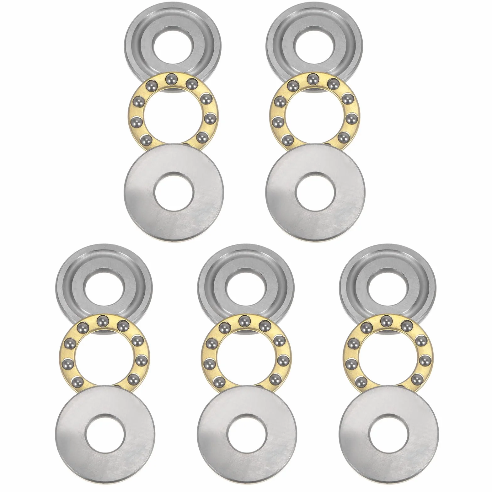 QUARKZMAN 5 szt. F8-22M Miniaturowe łożysko oporowe kulkowe 8 mm otwór 22 mm OD 7 mm grubość stal chromowana z podkładkami do przenośników systemy maszyn narzędzia