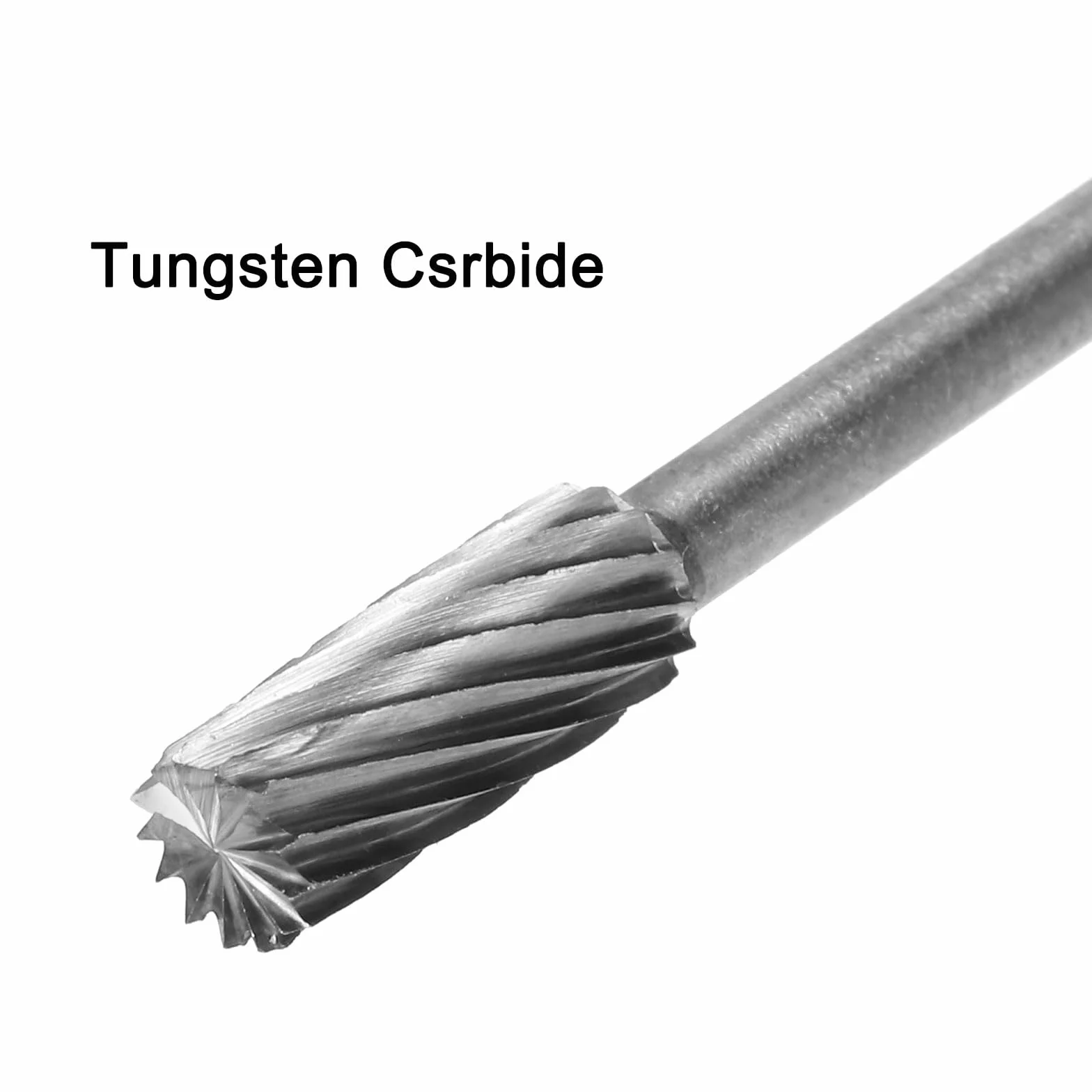 QUARKZMAN Frezy obrotowe z węglika wolframu 1/8", frezy obrotowe z końcówką cylindra cylindrycznego pojedynczego cięcia 5 mm średnica, do polerowania rzeźbienia w twardej stali stopowej, 4 szt