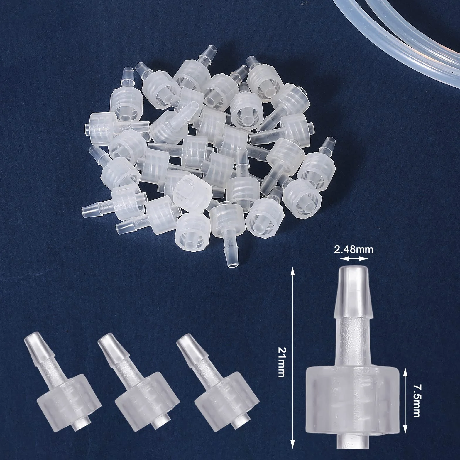 AIEX 30szt. Luer Lock 1/8, Przezroczysty Meski Zlacze Luer Lock Adapter Strzykawki do Adapter Lacznika Strzykawki