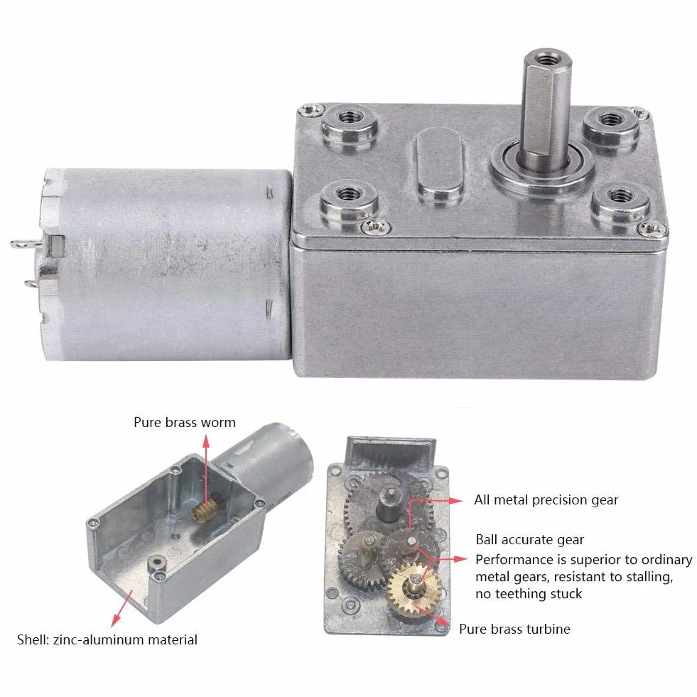 DC12V Schneckengetriebemotor Motor mit großer Torsionsdrehzahlreduzierung für mehrere Zwecke(5RPM)
