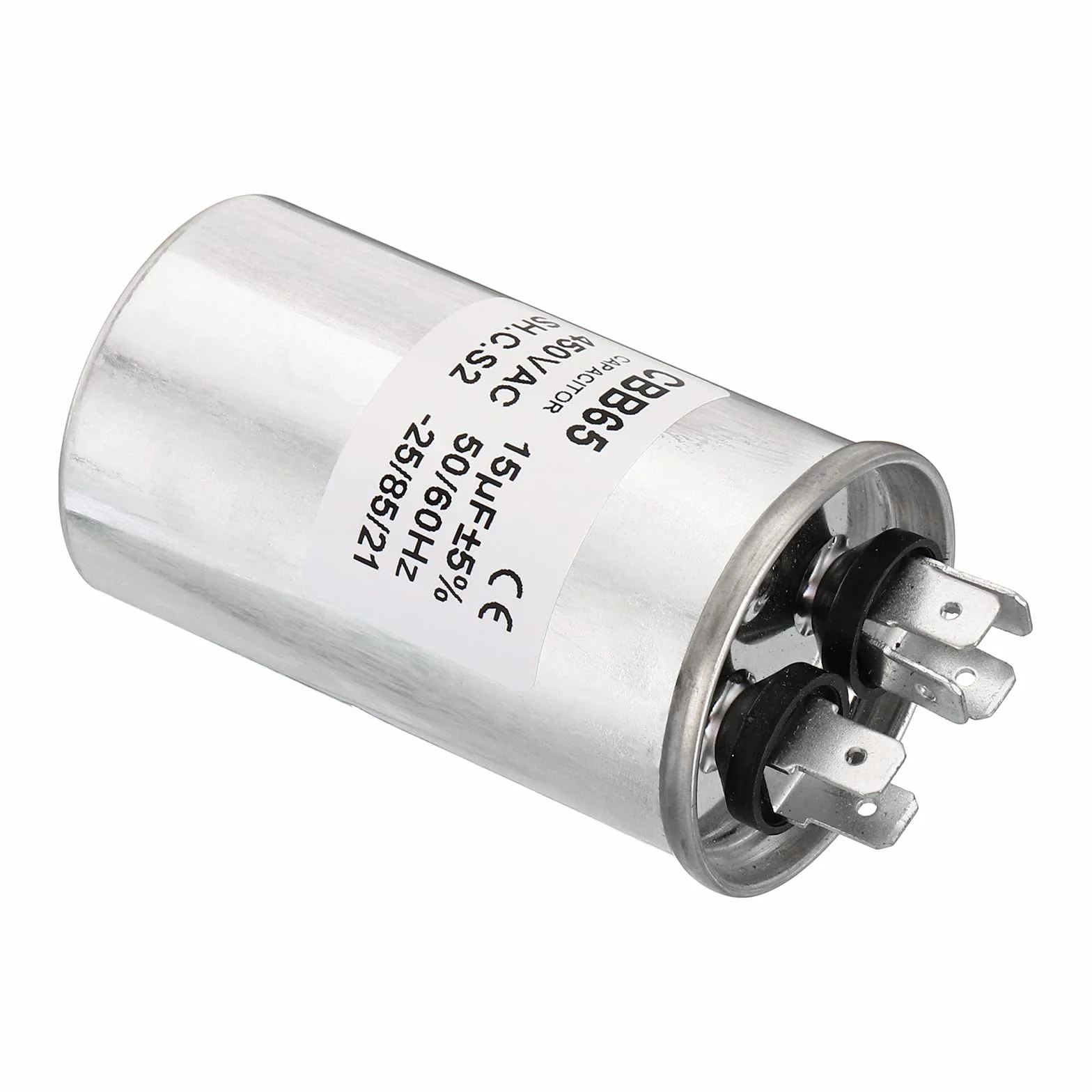 PATIKIL CBB65 15uF Racing Skraplacz 15mfd 1sztuk AC 450V Aluminium Obudowa z 2 Szpilki do Klimatyzacji Silnika Ciepła Pompa Skraplacza