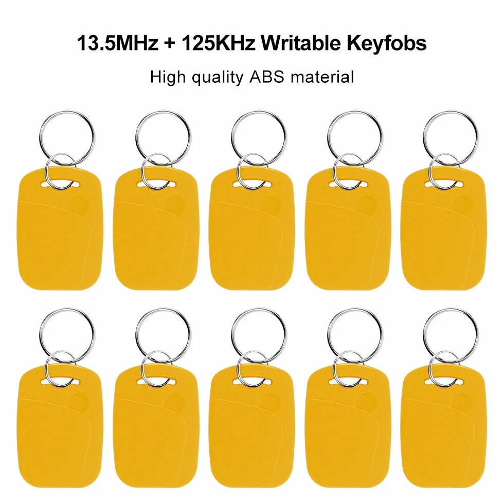 Dual Frequency RFID brelok 125 kHz 13,56 MHz wielofunkcyjny kompozytowy UID wielokrotnego użytku żółty