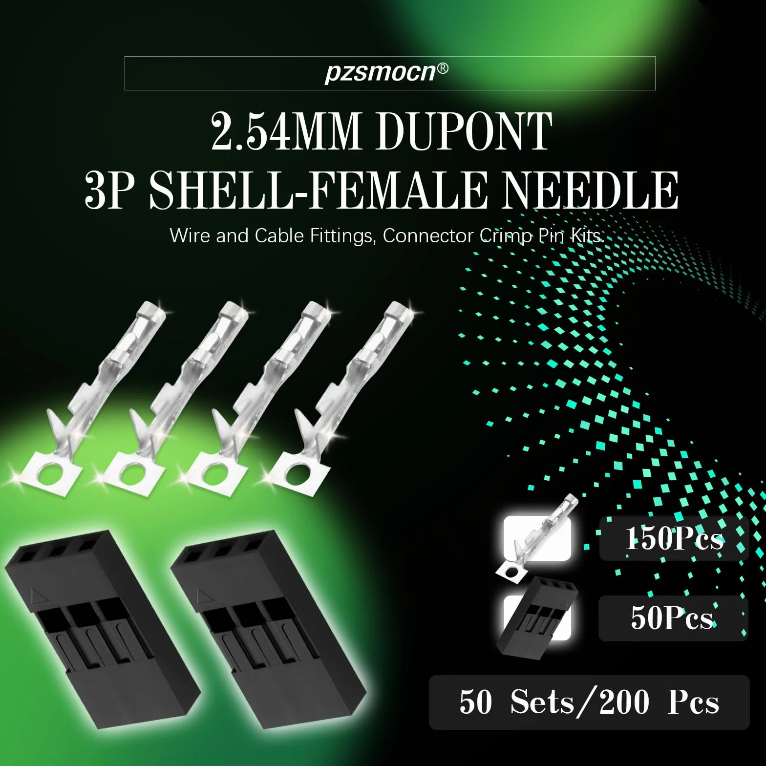 Zestaw złączy JST Dupont 2,54 mm 3-stykowe żeńskie zaciski obudowy 200 szt.