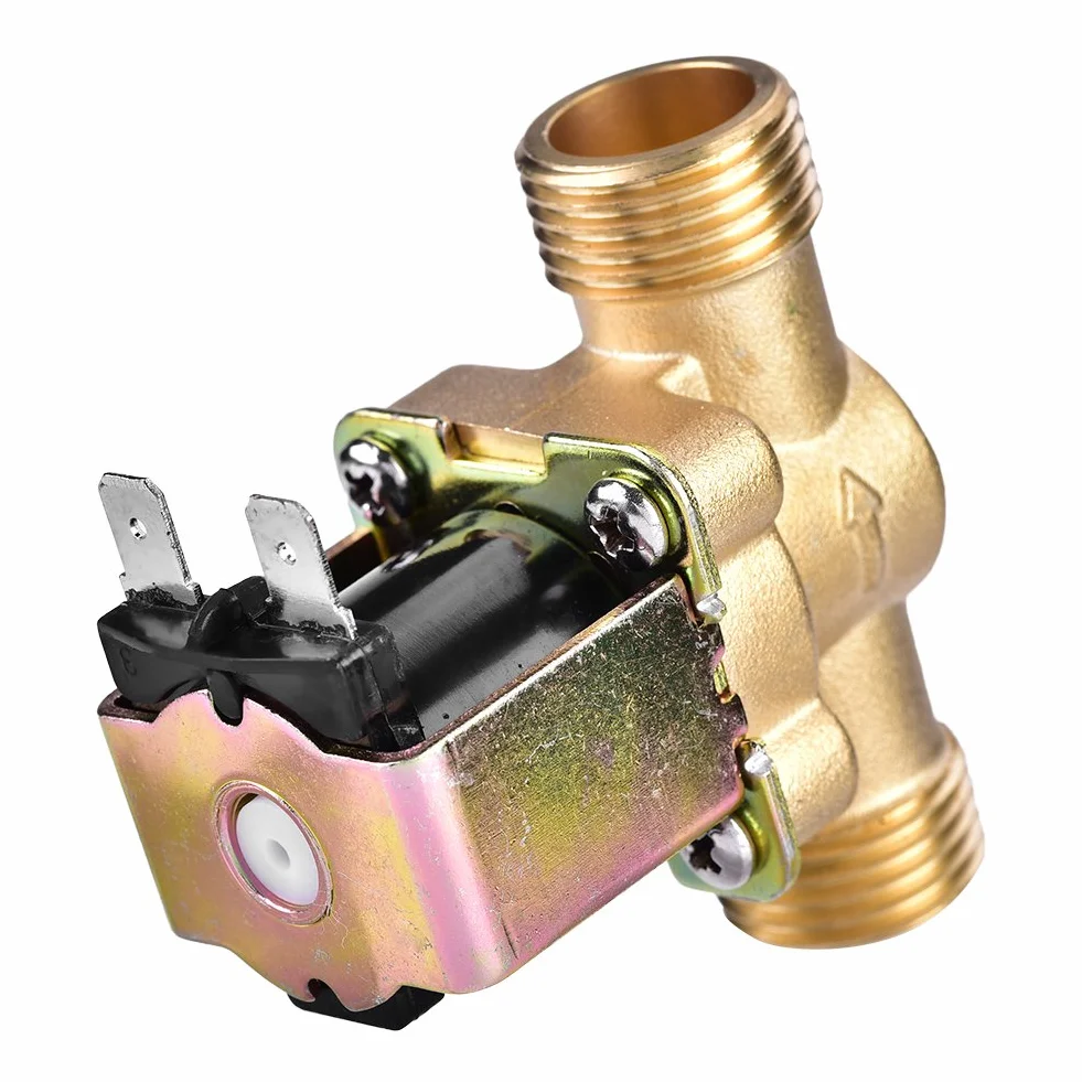 Zawór elektromagnetyczny 24 V DC 1/2 "Elektrozawór wody, normalny Zamknięty elektryczny zawór elektromagnetyczny wykonany z mosiądzu do sterowania wodą