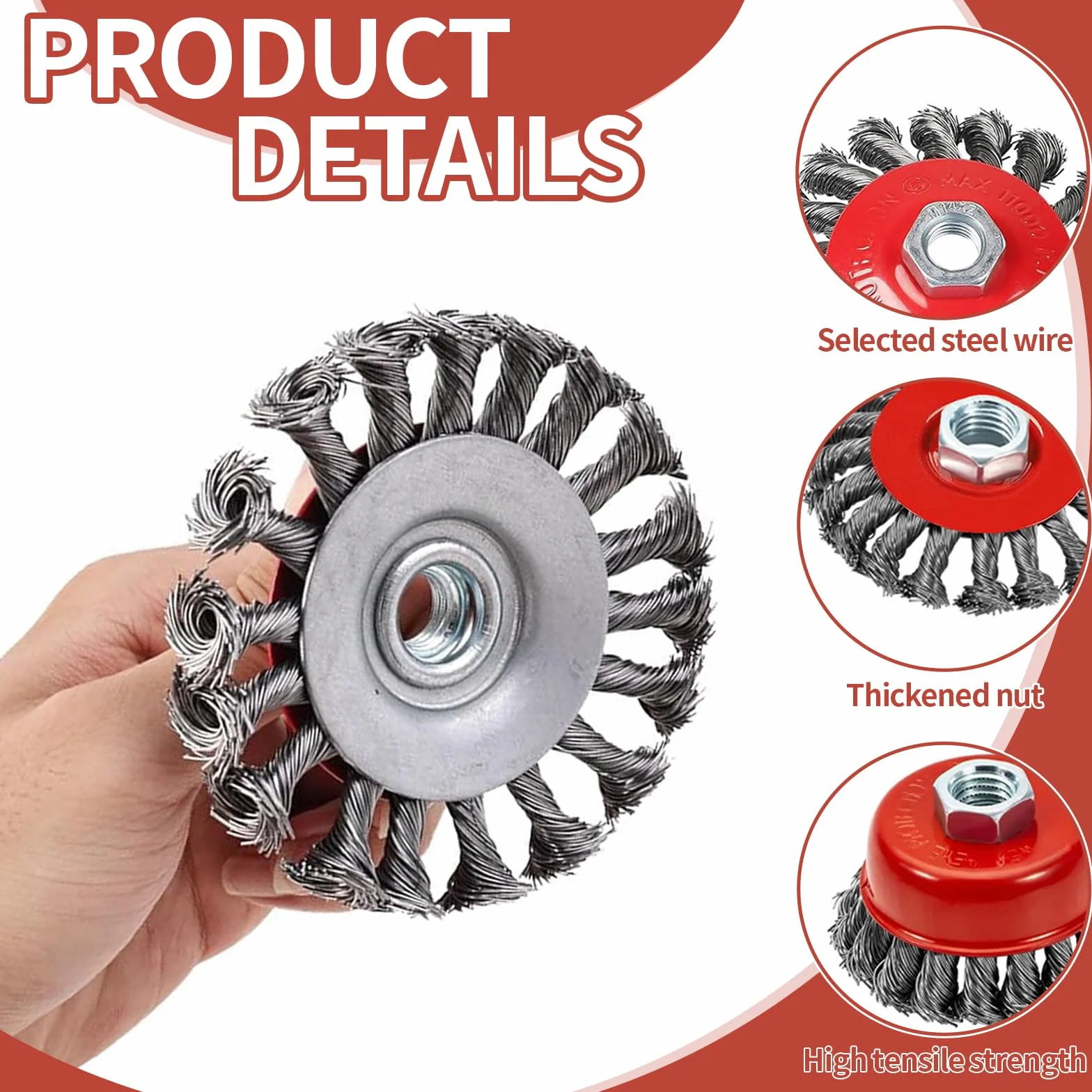 6 sztuk szczotki drucianej, szlifierka kątowa, 75 mm/100 mm, szczotka stalowa Flex Set M14, szczotka garnkowa, szlifierka kątowa, szlifierka kątowa, akcesoria do szlifowania, usuwania rdzy i