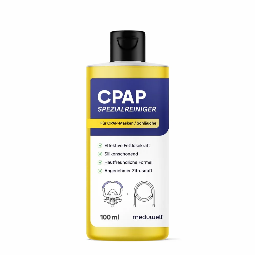 CPAP specjalny środek czyszczący do masek CPAP, węży i akcesoriów, rozmiar podróżny 100 ml, skutecznie rozpuszcza tłuszcz, delikatny silikon i przyjazny dla skóry, przyjemny zapach