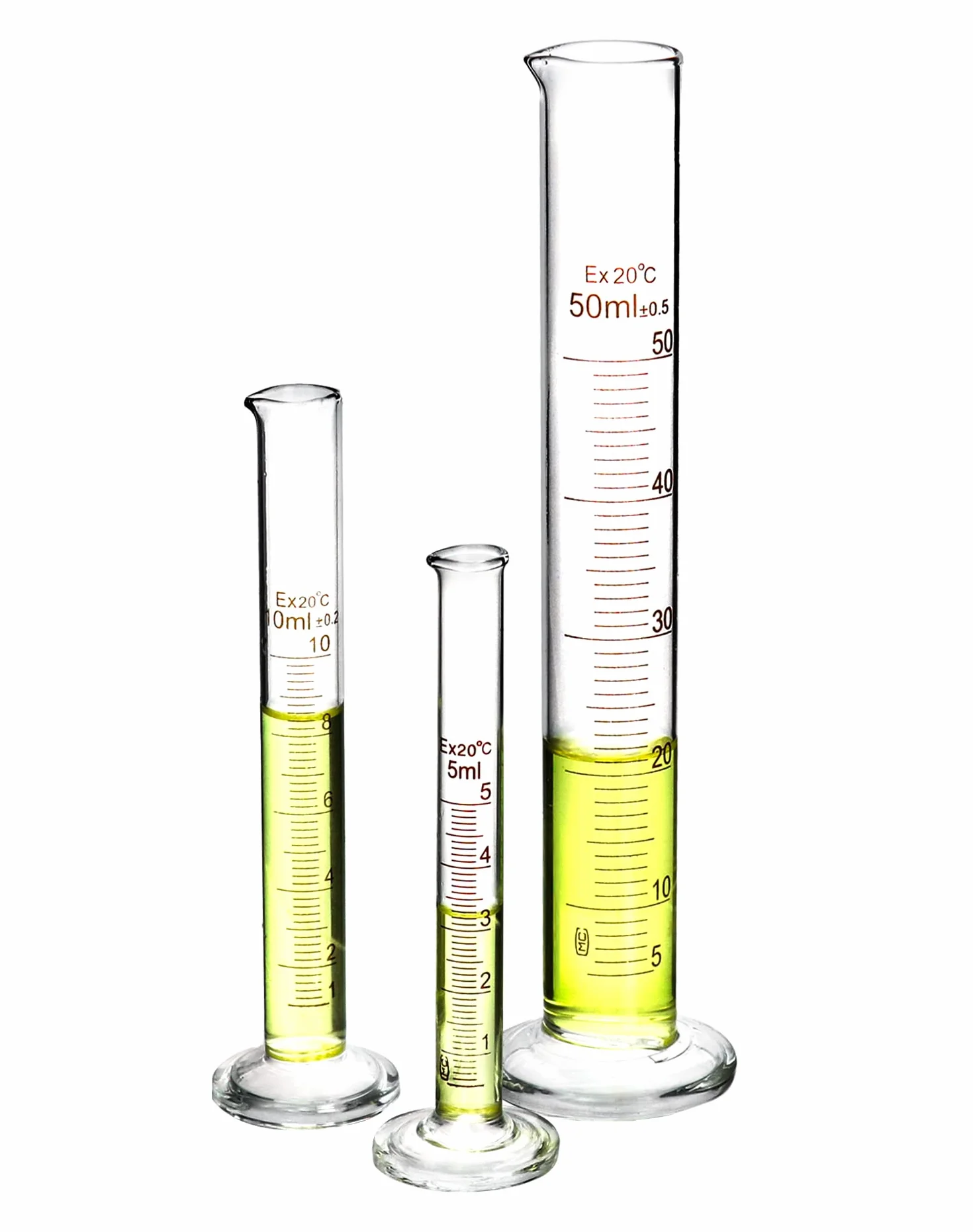 QWORK Szklany cylinder z podziałką 5 ml 10 ml 50 ml 100 ml z pipetami szczotką do probówek i prętem do mieszania