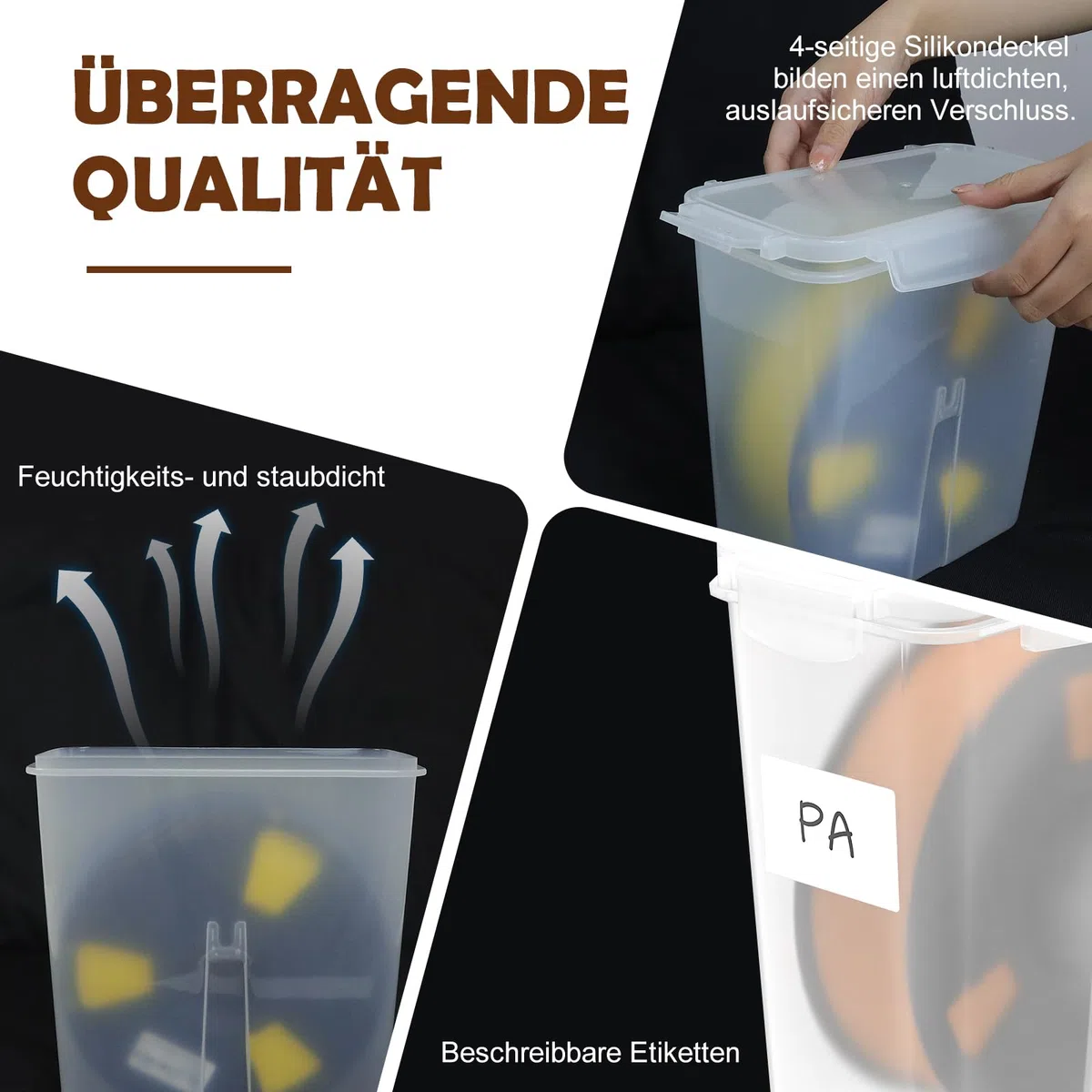 Pojemnik do przechowywania filamentu do druku 3D, uszczelnienie i ochrona – 4 opakowania pojemników na filament – przenośne przechowywanie, ochrona przed wilgocią i kurzem 4,0 l