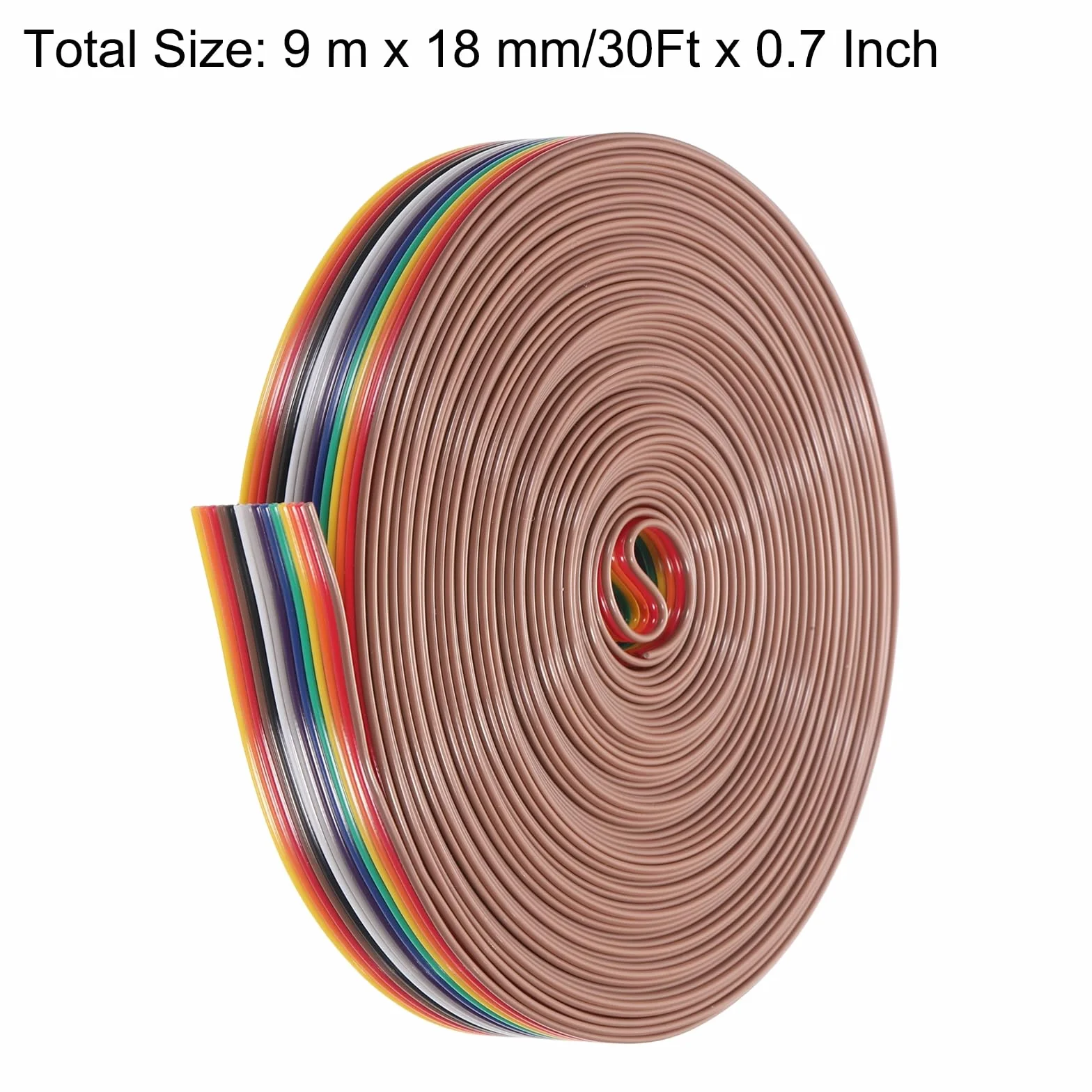 QUARKZMAN 1 szt. 14 pinów płaskich sznurków Rainbow Ribbon Cable 30 Ft 1.27mm Pitch Breadboard Jumper Wires do projektów elektronicznych