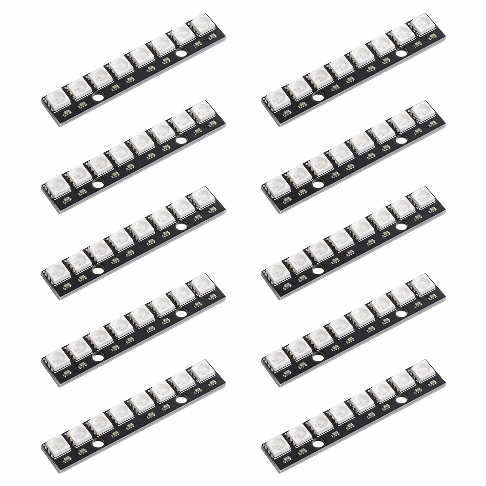 10 sztuk 8-bitowych modułów RGB LED WS2812, wbudowane sterowniki dla Arduino, Raspberry Pi, ESP32