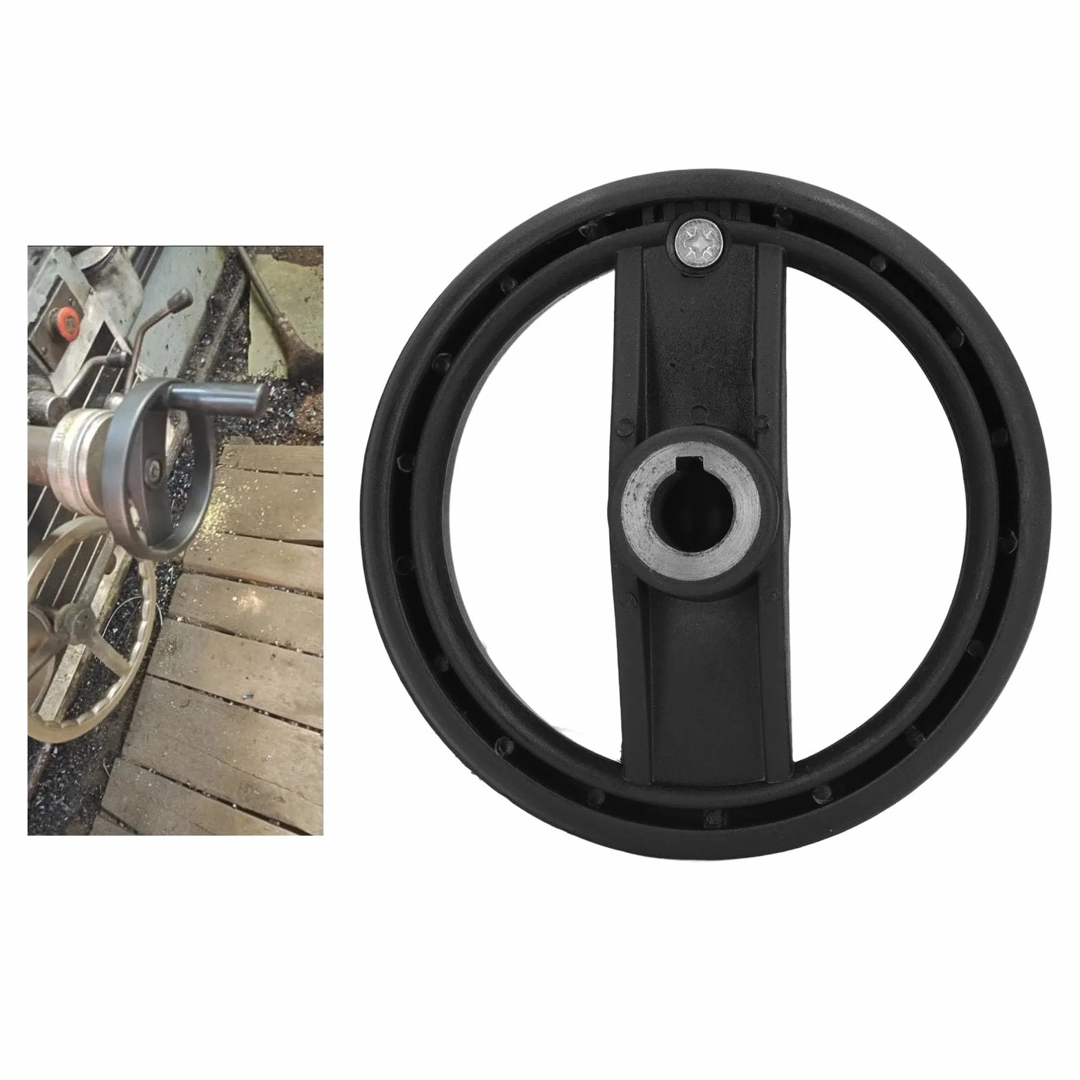 Okrągłe Koło Ręczne 12x100mm z Obrotowym Uchwytem do Wiertarki Tokarki