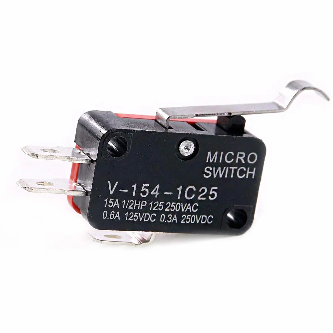 Gebildet Przełączniki Mikro V-154-1C25, z Włącznikiem Chwilowo-Krańcowym 125V/250V 15A, 3piny SPDT z Funkcją Zatrzasku Miniaturowego Basic-Micro i 24 Końcówkami, 12sztuk