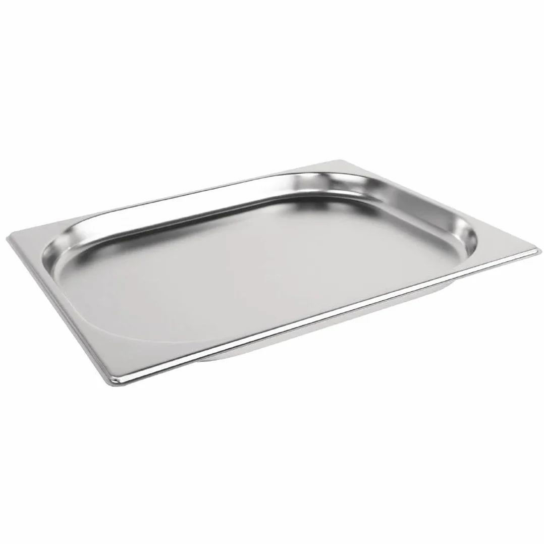 Vogue K906 Stal nierdzewna 1/2 Gastronorm patelnia 1,2 l/20 mm głęboki pojemnik na żywność, srebrny