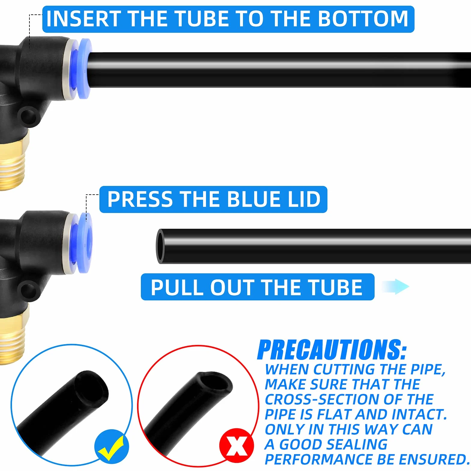 8 mm Tube AD x 1/8 BSP Męski Elbow Push to Connect Fittings PL8-01