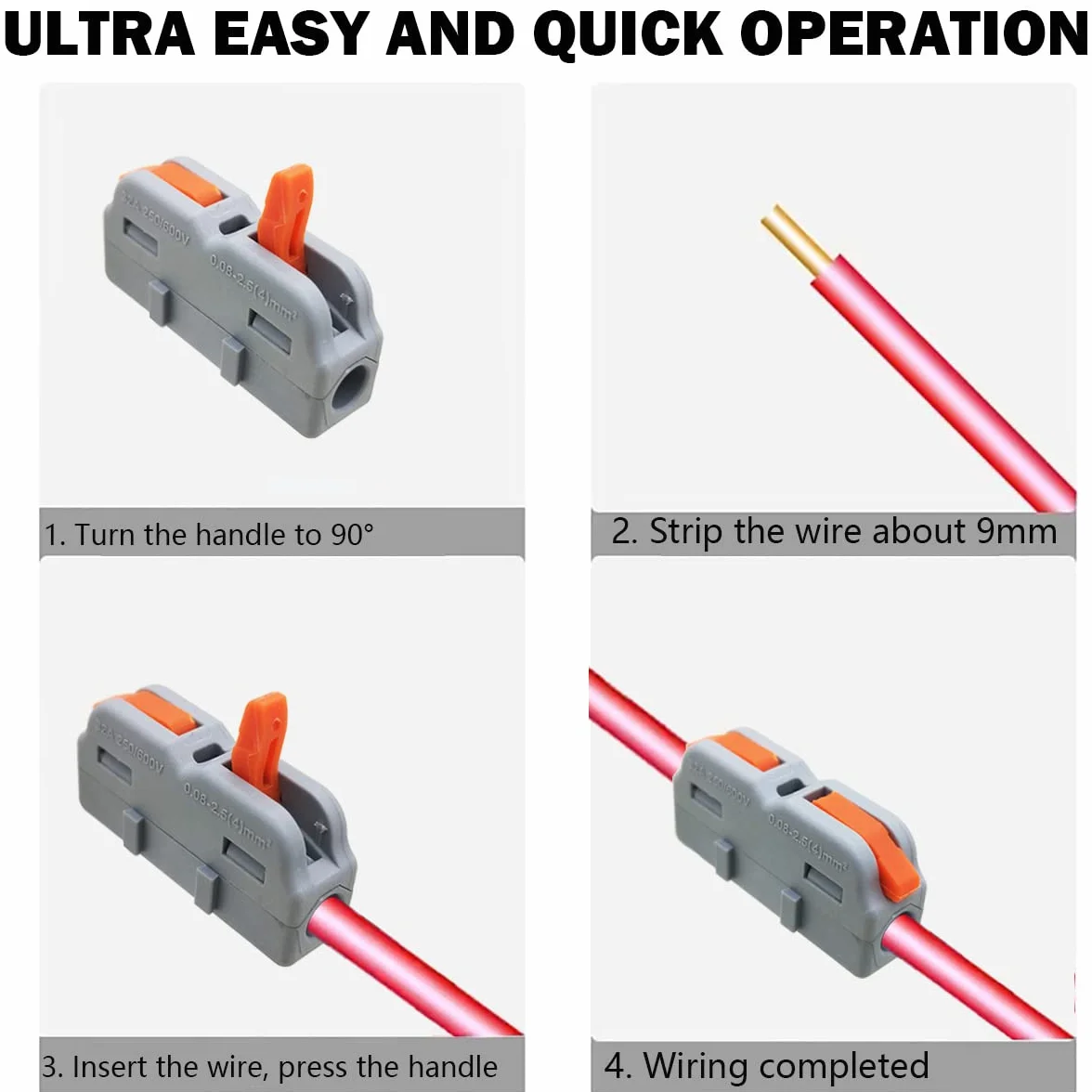 Złącza kablowe, złącze dźwigniowe CESFONJER SPL-1M, 25 szt. miniaturowych złączy elektrycznych, szybkozłącze sprężynowe typu splicing (dowolna kombinacja)