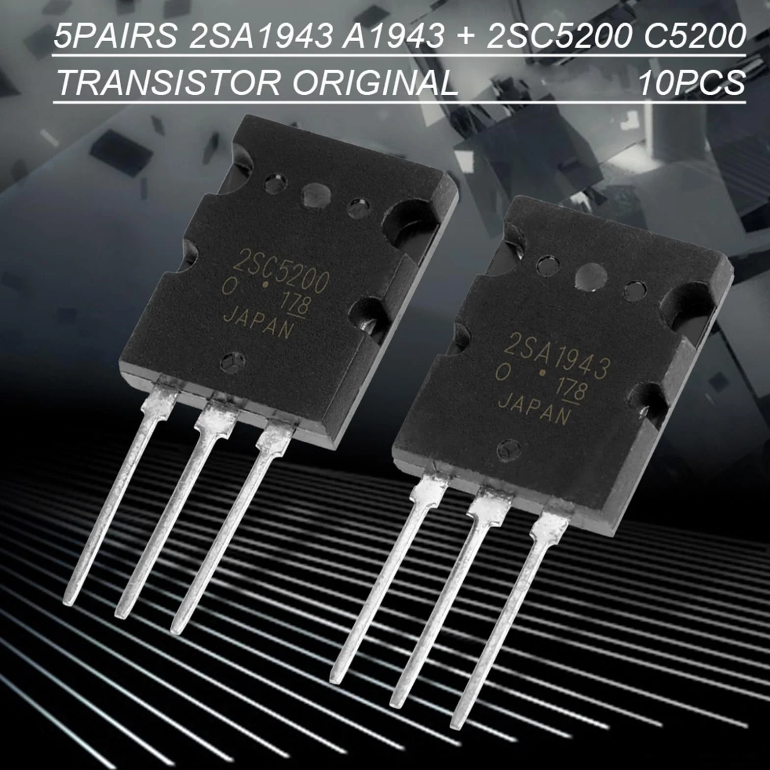 5 x + 5 x 2SC5200 tranzystor audio, 5 par czarny 2SC5200 połączenie wysokiej wydajności