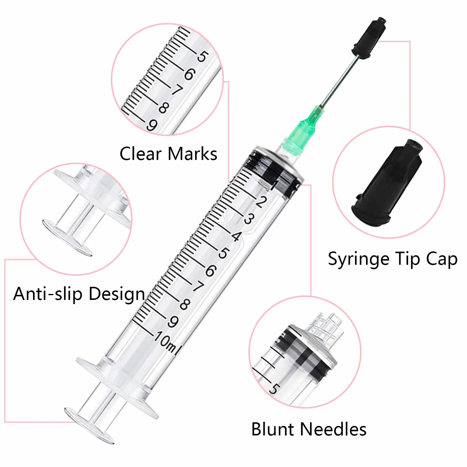 Strzykawka z igłą 5ML 10ML 20ML Igły do ​​strzykawek Strzykawki do siary Strzykawki Igły Kaniule Tępe 17G 18G 20G do kleju laboratoryjnego Przemysłowe laboratoria naukowe