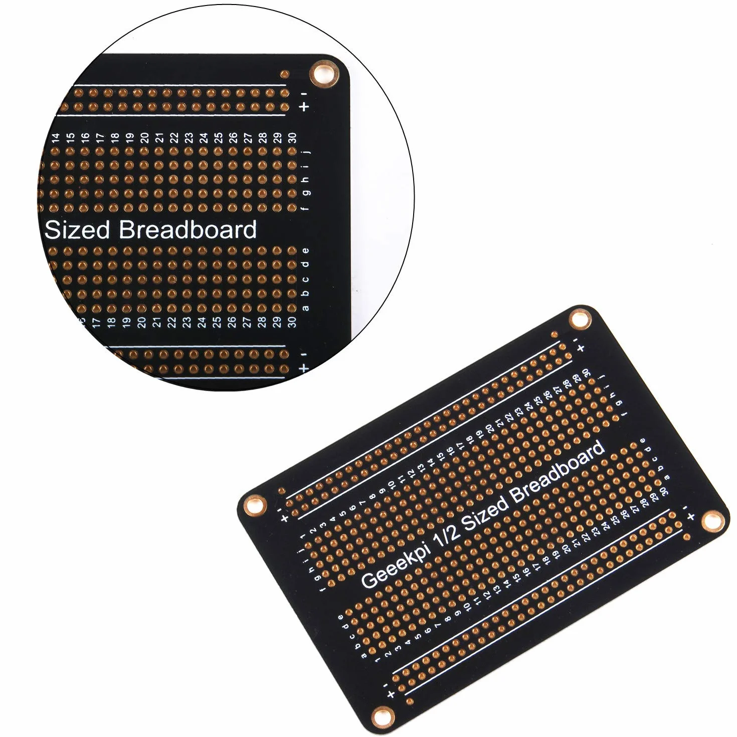 GeeekPi Zestaw 5 szt. Złoto-platerowanych płytek prototypowych PCB dwustronna do lutowania DIY Arduino