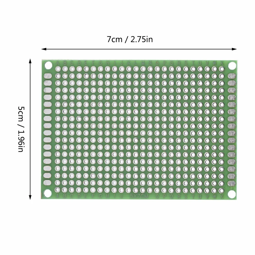 10 Sztuk 5x7cm Dwustronna Płytka PCB Zestaw Prototypowy Uniwersalna Płytka Drukowana do Lutowania DIY