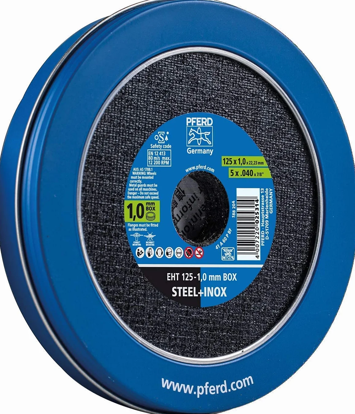 Pferd 69121041 szlifierka kątowa tarcza tnąca EHT pudełko (10 sztuk) - 125 x 1,0 mm