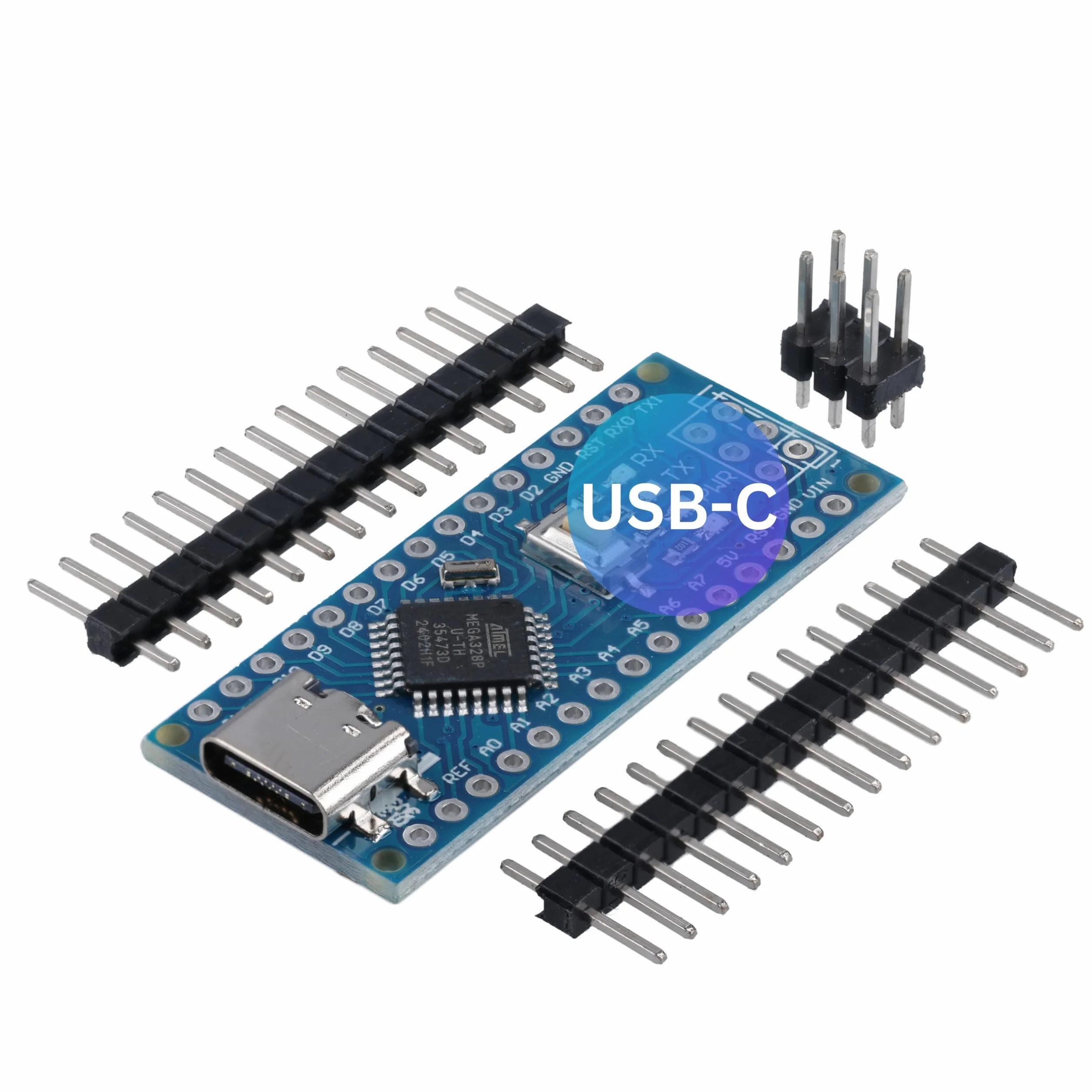 AZDelivery AZ-Nano V3-Board Zestaw z Przyłączem USB-C | Atmega CH340 Chip | Kompatybilny z Arduino i Arduino Pro Micro | W Zestawie E-Book