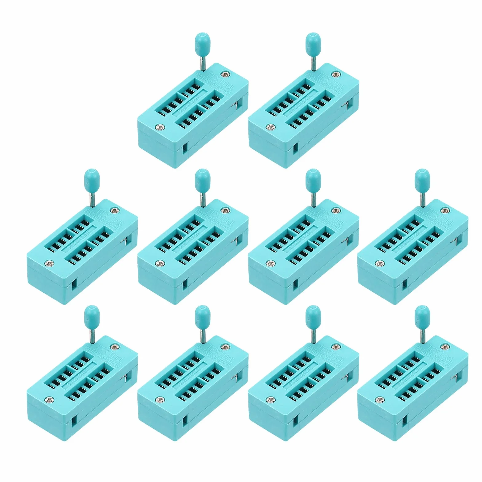 QUARKZMAN 10 sztuk Universal IC Test ZIF Socket 14 Pin 2,54 mm Pitch DIP Integrate Socket do mikrokontrolera, chipa, Breadboard
