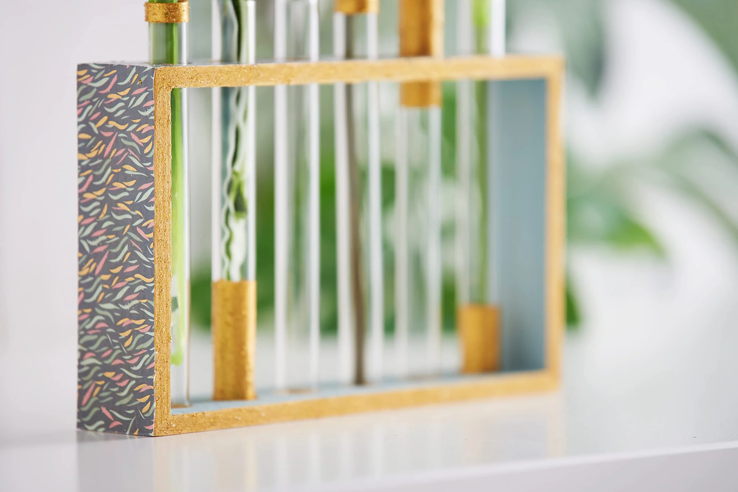 VBS wazon na probówki "Cube" 20,3 x 12,5 x 4 cm szkło probówka wazon na kwiaty DIY