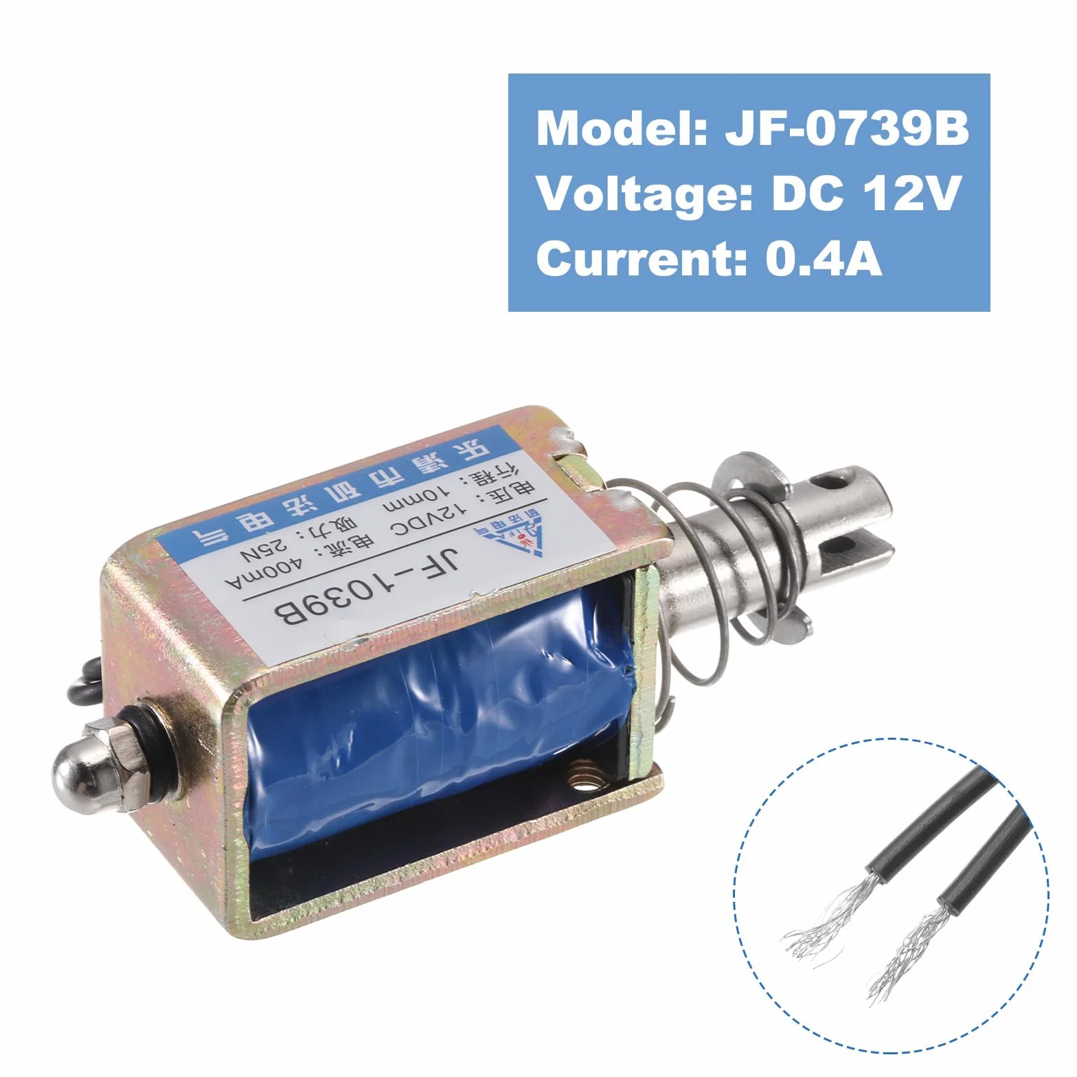 QUARKZMAN DC 12 V 0,4 A Solenoid elektromagnes typ drążka pchającego 25 N 10 mm skok elektromagnetyczny siłownik otwarta rama, ruch liniowy JF-1039B magnes elektromagnes