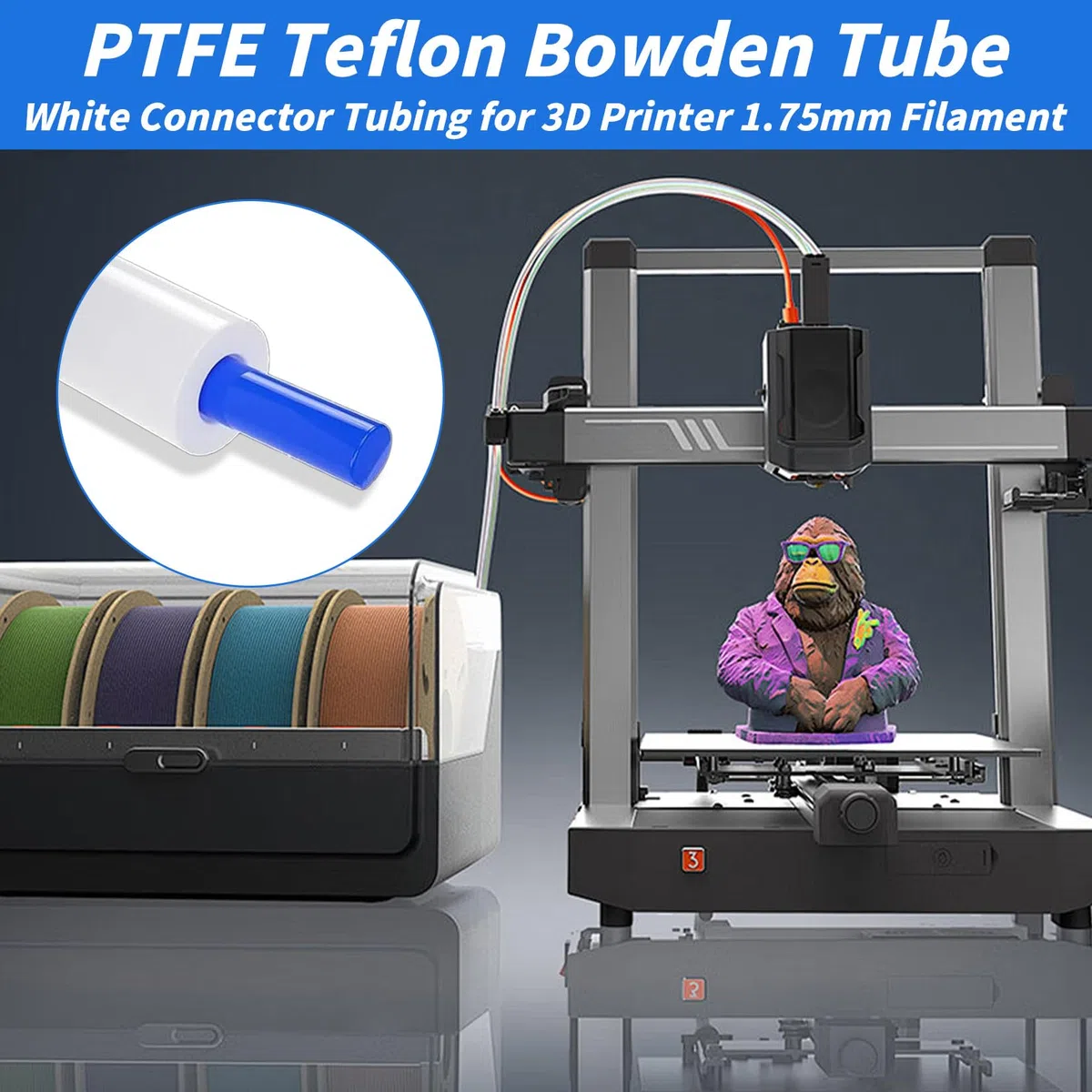 Rura PTFE Idota 10 m do drukarek 3D, rura Bowden 2,5 mm ID / 4 mm OD z obcinaczem do rur, kompatybilna z Bambu Lab A1/A1 mini/P1P/P1S/X1C