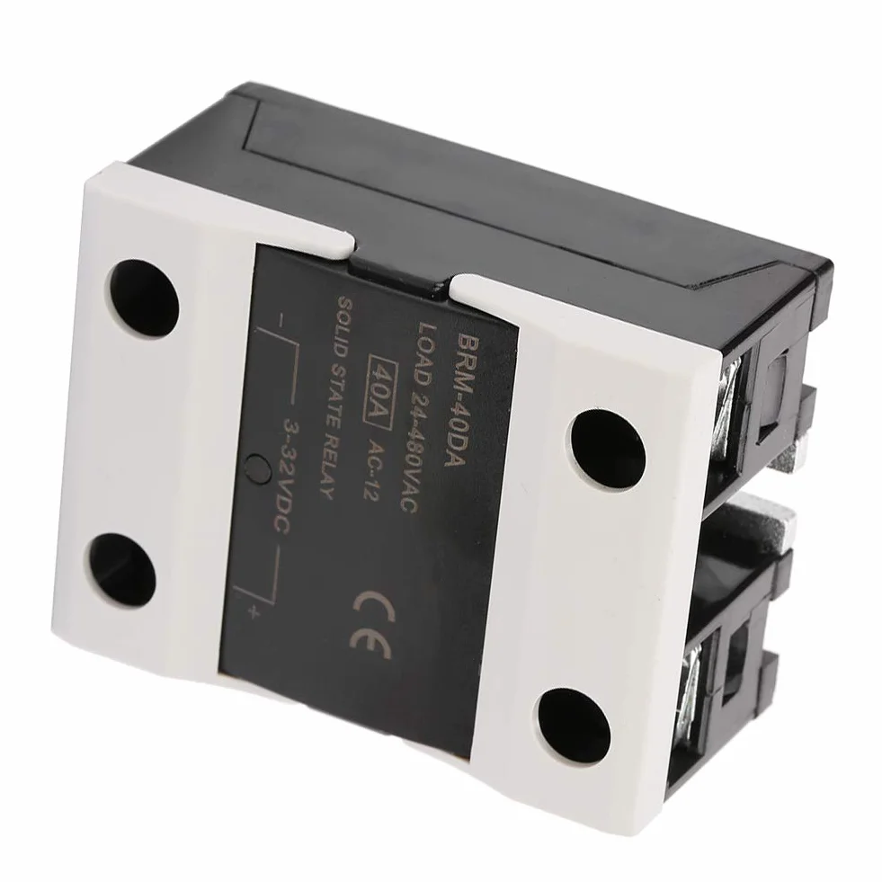 BRM-40DA Przekaźnik Półprzewodnikowy SSR, 40A, Sterowanie 3-32V DC, Wyjście 24-480V AC, Jednofazowy, Kontrola Temperatury